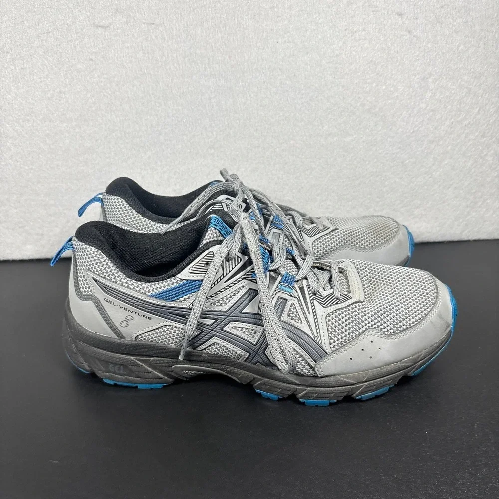 ASICS GEL Venture 8 Men Size 8 Trail Running Shoes Sheet Rock Electric Blue